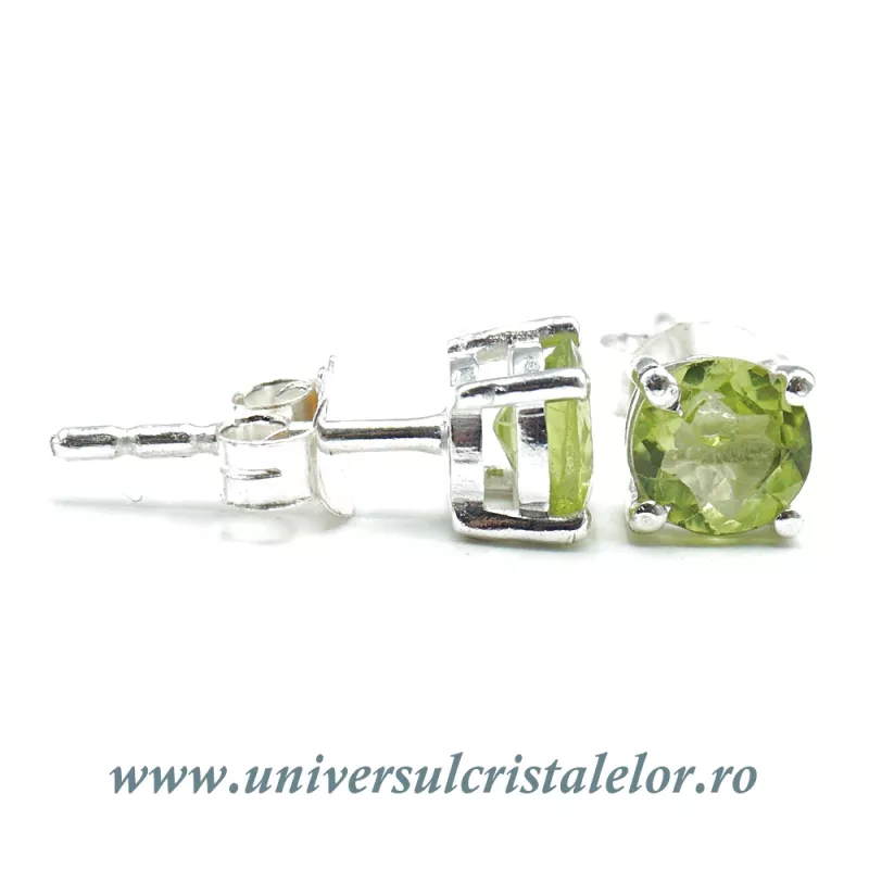 Cercei peridot fatetat rotund Cercei peridot fatetat rotund