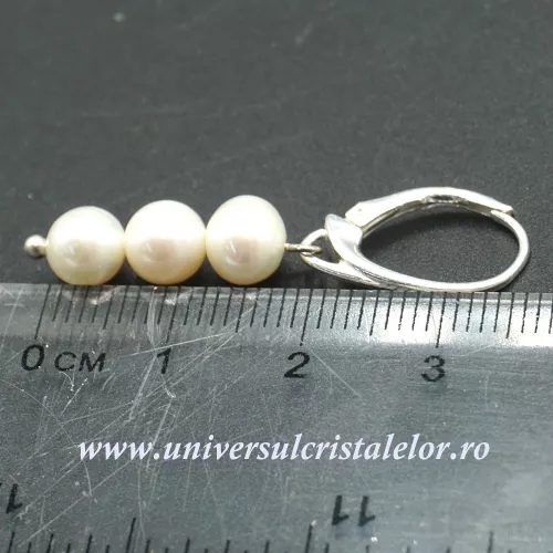 Cercei perle albe -6,5mm