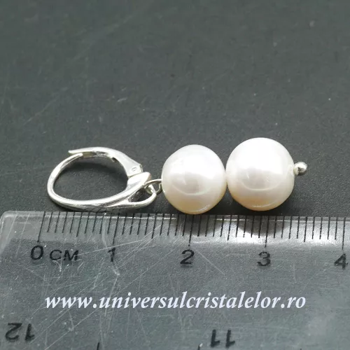 Cercei perle albe 9-9,5 mm Cercei perle albe 9-9,5 mm