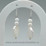 Cercei perle albe argint m2