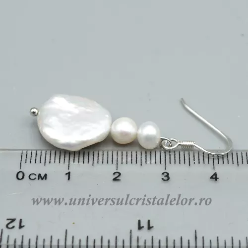 Cercei perle albe argint m2