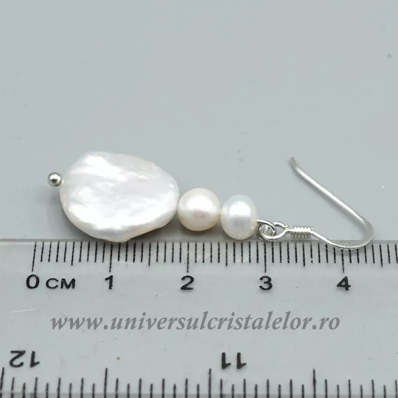 Cercei perle albe argint m2