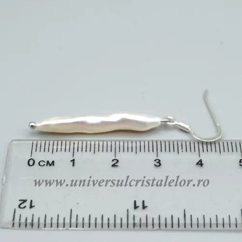 Cercei perle albe argint m3