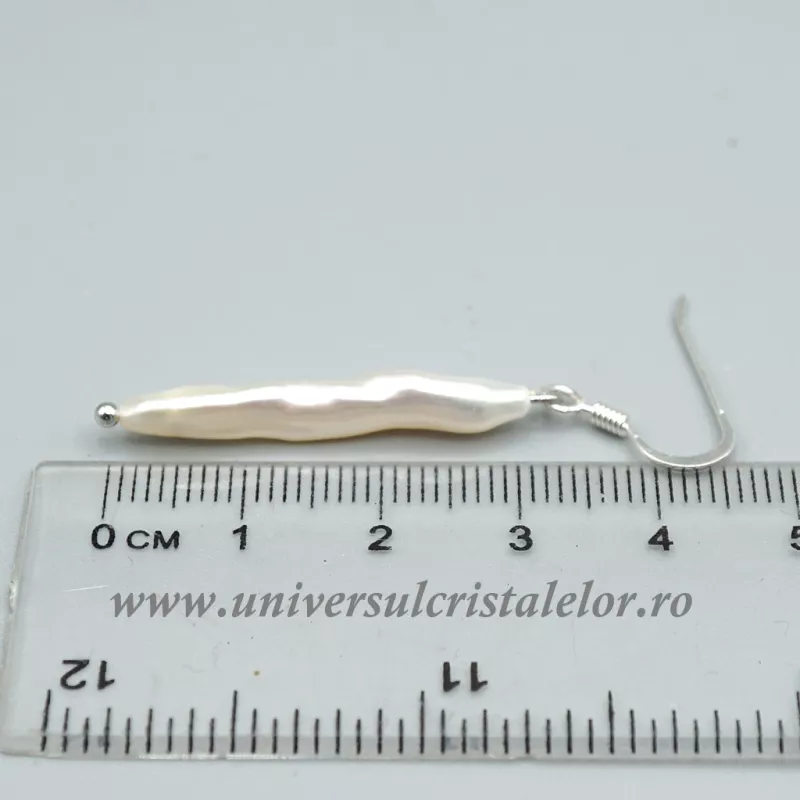 Cercei perle albe argint m3