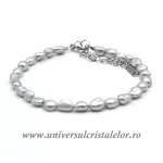 Bratara perle gri m03