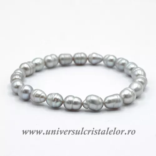 Bratara perle culoare gri m2
