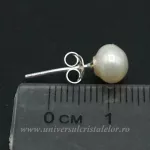 Cercei perle rotund tip surub 6 mm