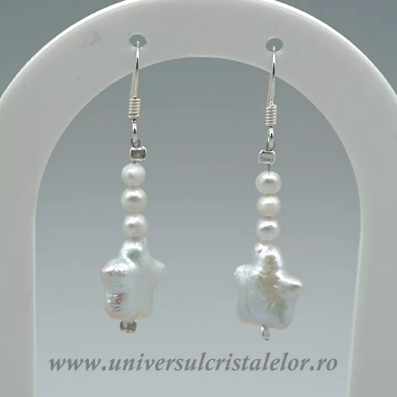 Cercei perle albe argint m4