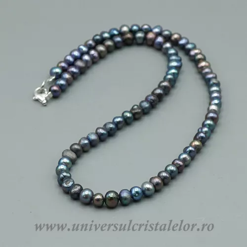 Colier perle naturale negre m1