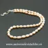 Colier perle culoare piersica