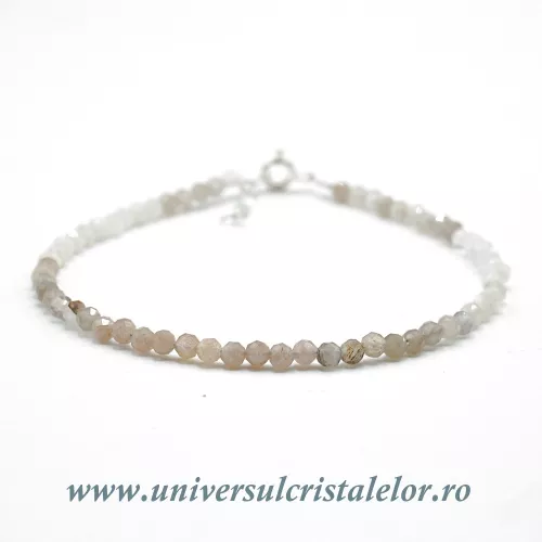 Bratara piatra lunii multicolora rotund fatetat - 3 mm Bratara piatra lunii multicolora rotund fatetat - 3 mm