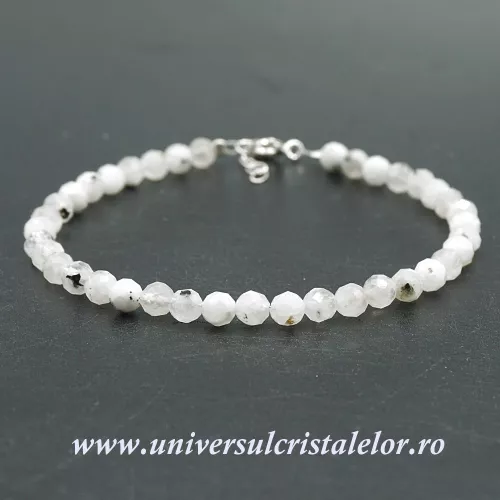 Bratara piatra lunii rotund fatetat - 4,5 mm Bratara piatra lunii rotund fatetat - 4,5 mm