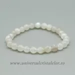 Bratara piatra lunii alba rotund - 6 mm Bratara piatra lunii alba rotund - 6 mm