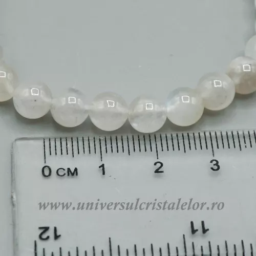 Bratara piatra lunii alba rotund - 6 mm Bratara piatra lunii alba rotund - 6 mm