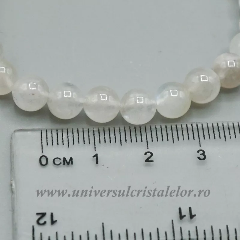 Bratara piatra lunii alba rotund - 6 mm Bratara piatra lunii alba rotund - 6 mm