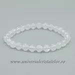 Bratara piatra lunii alba rotund - 6 mm