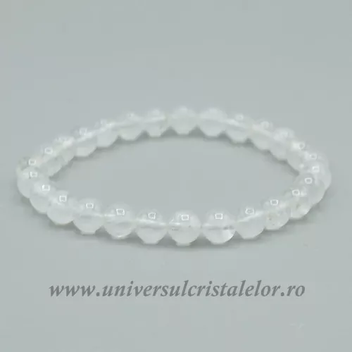 Bratara piatra lunii alba rotund - 6 mm Bratara piatra lunii alba rotund - 6 mm