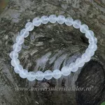 Bratara piatra lunii alba rotund - 6 mm