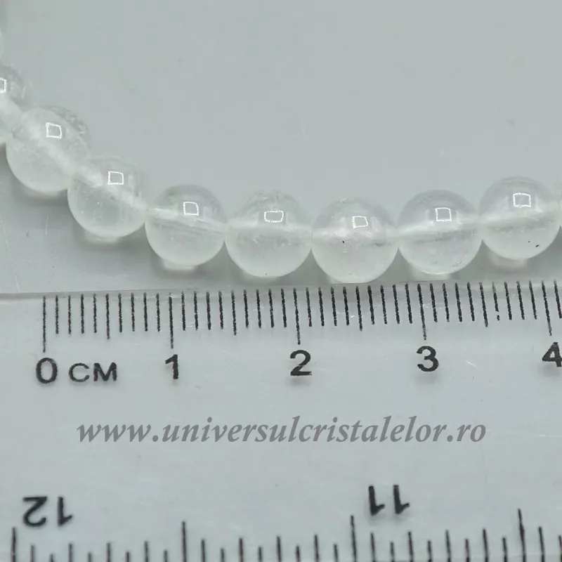 Bratara piatra lunii alba rotund - 6 mm