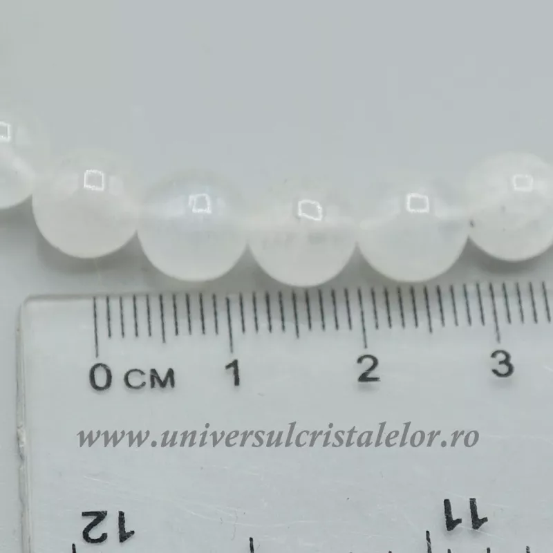 Bratara piatra lunii alba rotund - 8 mm Bratara piatra lunii alba rotund - 8 mm
