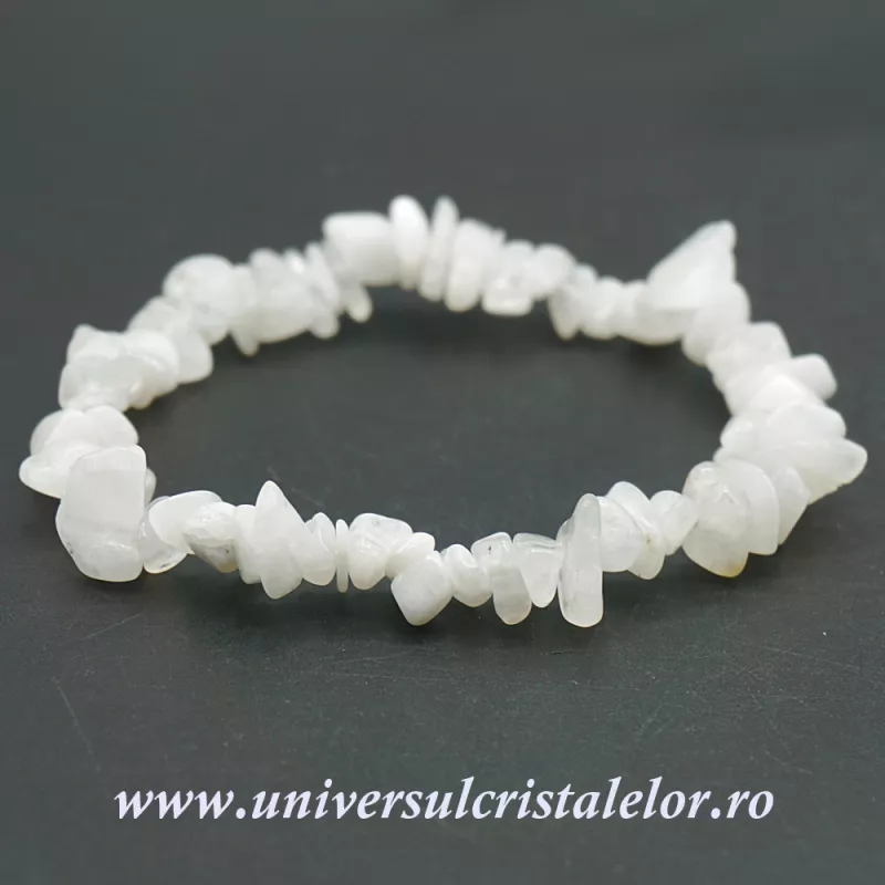 Bratara piatra lunii alba chipsuri Bratara piatra lunii alba chipsuri