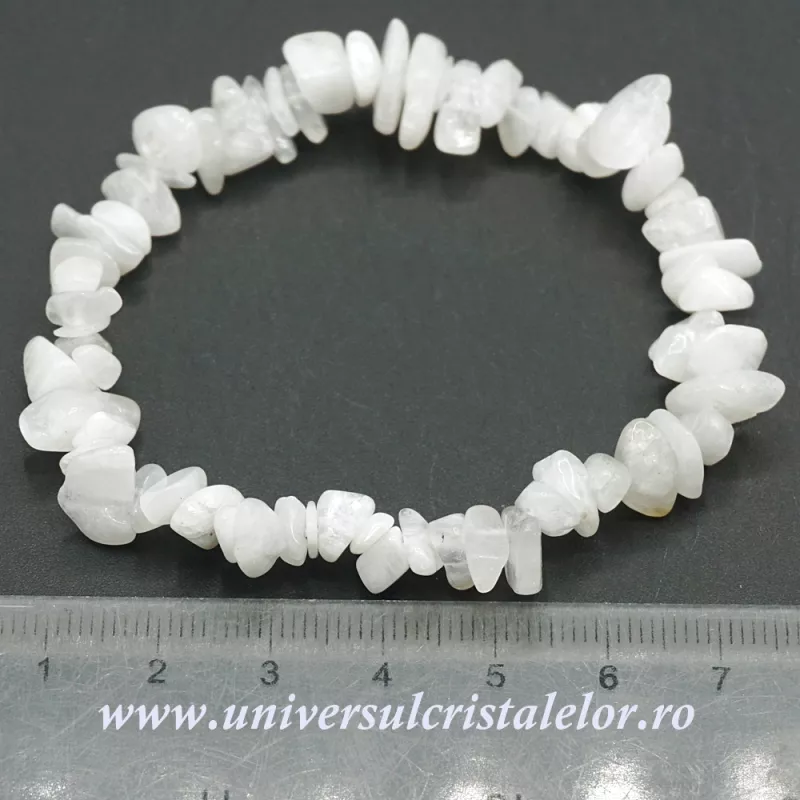 Bratara piatra lunii alba chipsuri Bratara piatra lunii alba chipsuri