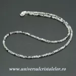 Colier piatra lunii cu turmalina neagra cub fatetat - 3 mm Colier piatra lunii cu turmalina neagra cub fatetat - 3 mm