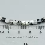Colier piatra lunii cu turmalina neagra cub fatetat - 4,6 mm
