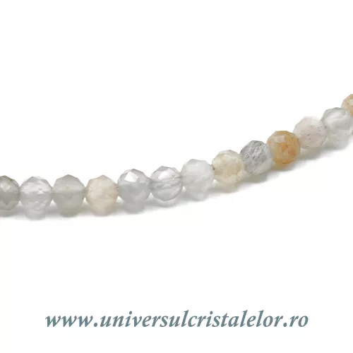 Colier piatra lunii rotund fatetat - 3.5 mm Colier piatra lunii rotund fatetat - 3.5 mm
