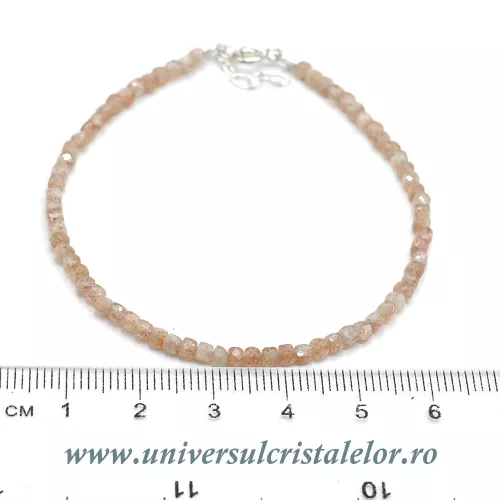 Bratara piatra soarelui cub fatetat - 2,5 mm Bratara piatra soarelui cub fatetat - 2,5 mm