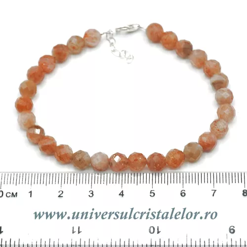 Bratara piatra soarelui rotund fatetat - 6 mm Bratara piatra soarelui rotund fatetat - 6 mm