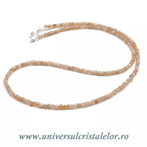 Colier piatra soarelui cub fatetat - 2,5 mm Colier piatra soarelui cub fatetat - 2,5 mm