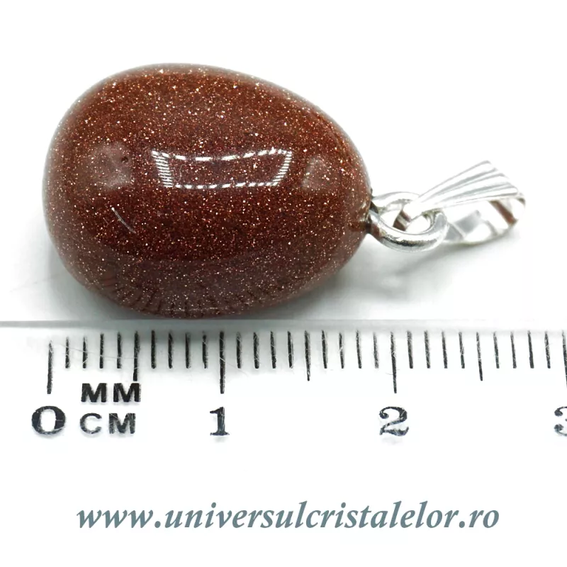 Pandantiv Gold stone (Piatra soarelui artificială) Pandantiv Gold stone (Piatra soarelui artificială)