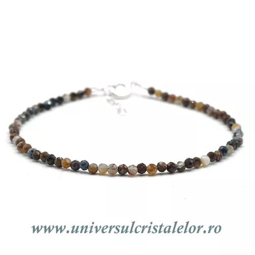 Bratara pietersit rotund fatetat - 2,8mm Bratara pietersit rotund fatetat - 2,8mm