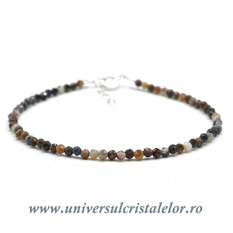 Bratara pietersit rotund fatetat - 2,8mm Bratara pietersit rotund fatetat - 2,8mm