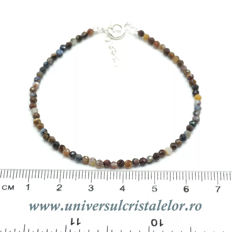 Bratara pietersit rotund fatetat - 2,8mm Bratara pietersit rotund fatetat - 2,8mm
