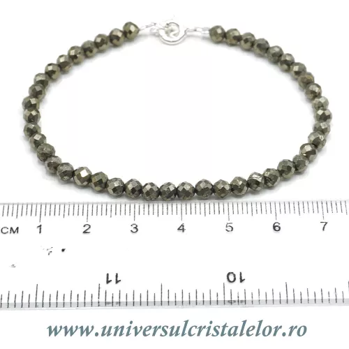 Bratara pirita rotund fatetat - 4,2 mm Bratara pirita rotund fatetat - 4,2 mm