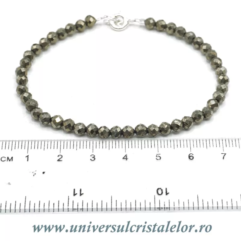 Bratara pirita rotund fatetat - 3,2 mm Bratara pirita rotund fatetat - 3,2 mm