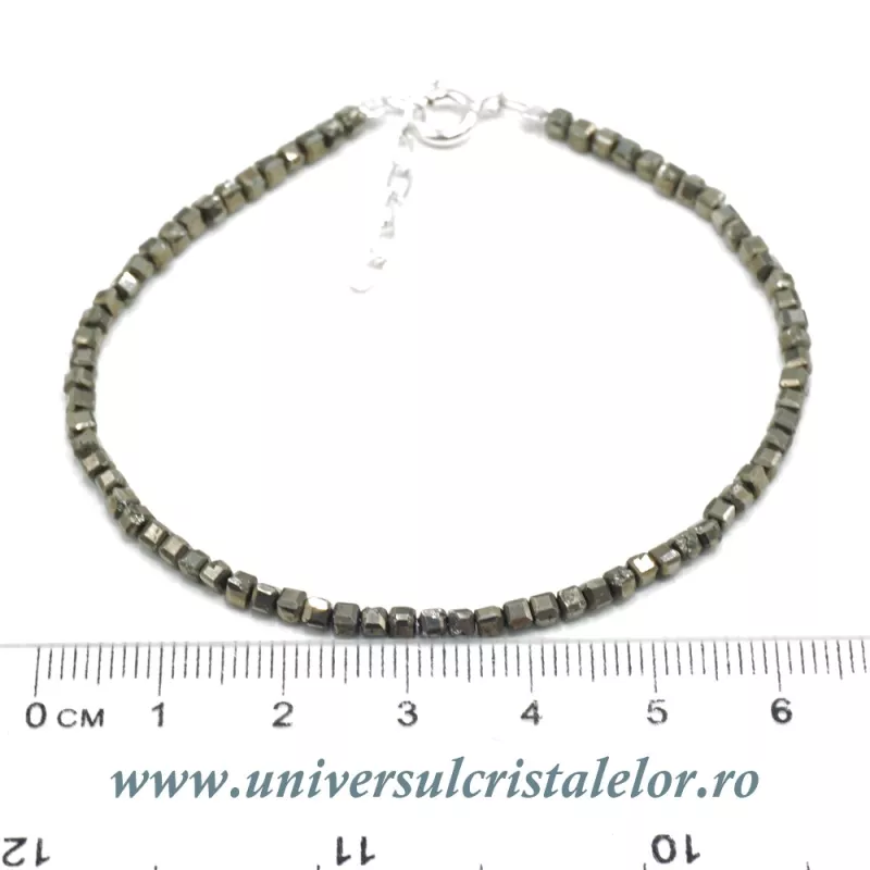 Bratara pirita cub fatetat - 2.5 mm Bratara pirita cub fatetat - 2.5 mm