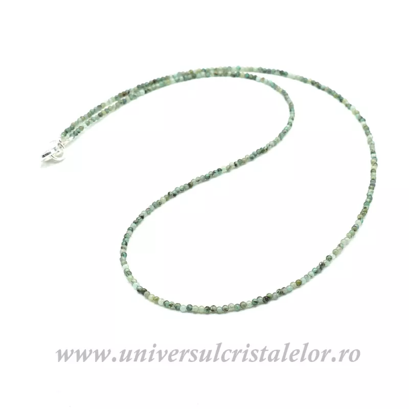 Colier prehnit rotund fatetat - 1.6 mm Colier prehnit rotund fatetat - 1.6 mm