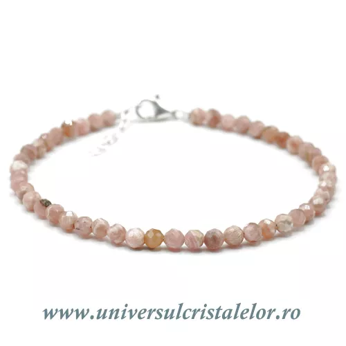 Bratara rodocrozit rotund fatetat - 3.2 mm Bratara rodocrozit rotund fatetat - 3.2 mm