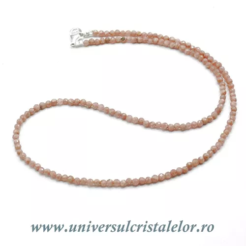Colier rodocrozit rotund fatetat - 2,9 mm Colier rodocrozit rotund fatetat - 2,9 mm