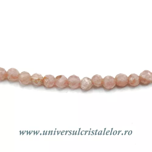 Colier rodocrozit rotund fatetat - 2,9 mm Colier rodocrozit rotund fatetat - 2,9 mm