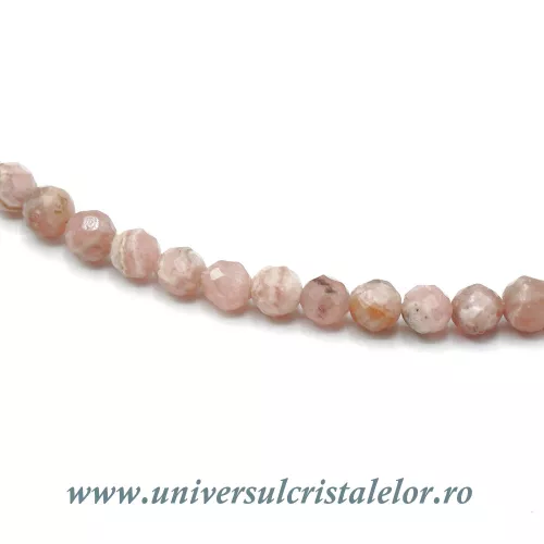 Colier rodocrozit rotund fatetat - 3.2 mm Colier rodocrozit rotund fatetat - 3.2 mm
