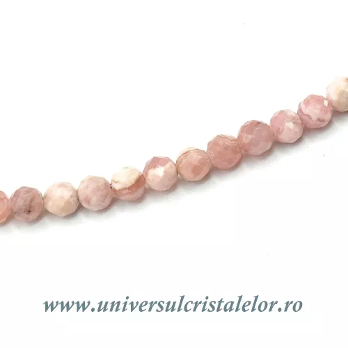 Colier rodocrozit rotund fatetat - 3 mm Colier rodocrozit rotund fatetat - 3 mm