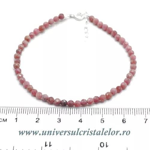 Bratara rodonit rotund fatetat - 3,3 mm Bratara rodonit rotund fatetat - 3,3 mm