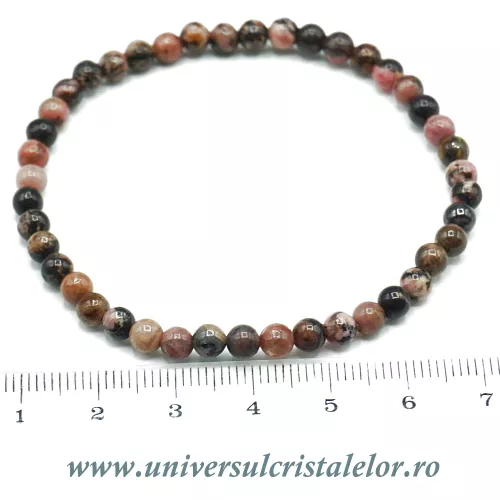 Bratara rodonit rotund - 4 mm Bratara rodonit rotund - 4 mm