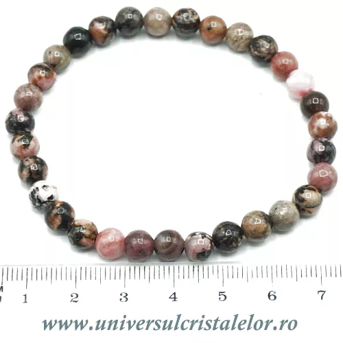 Bratara rodonit rotund - 6 mm Bratara rodonit rotund - 6 mm