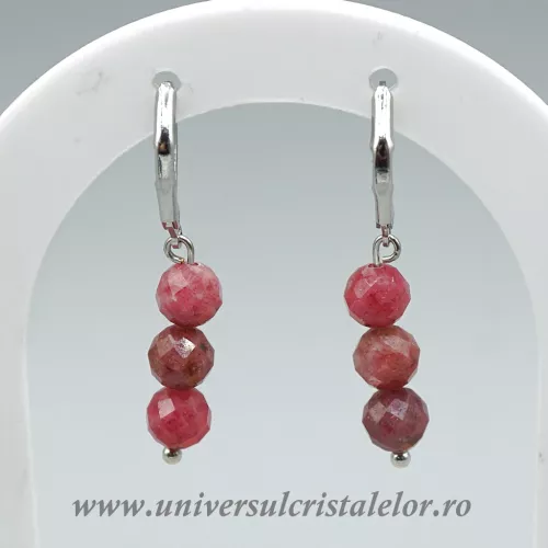 Cercei rodonit rotund fatetat 6,4 mm