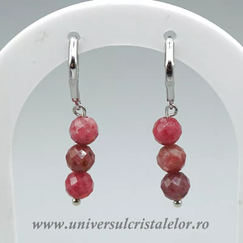 Cercei rodonit rotund fatetat 6,4 mm